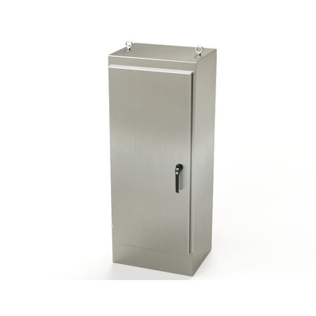 Saginaw Control & Engineering 1/4 Turn Latch, 3 Point Latch with Padlock/Keylock Handle Electrical Enclosures, 60 in H, 18 in D SCE-60EL2418SS6FS